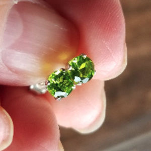 Sterling 5mm Peridot CZ Round Stud Earrings